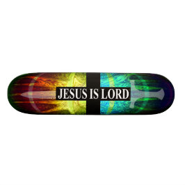Jesus ist Lord Sword Cross Skateboard