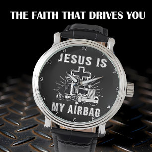 Jesus ist mein Airbag Armbanduhr