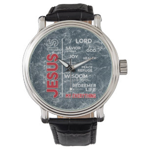 Jesus ist mein "Alles Wort Cloud" Armbanduhr