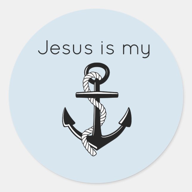 Jesus ist mein Anchor Runder Aufkleber (Vorderseite)