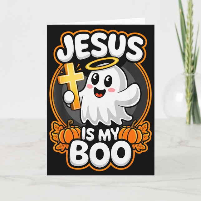 Jesus ist mein Boo Christlicher Glaube Fall-o-ween Karte (Vorderseite)