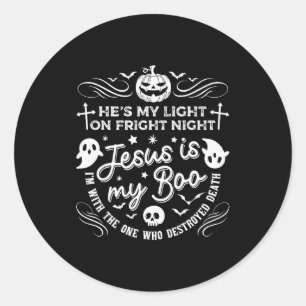 Jesus ist mein Boo Christliches Halloween-Geist-Kü Runder Aufkleber