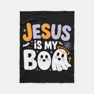 Jesus ist mein Boo süßer christlicher Halloween-Ge Fleecedecke