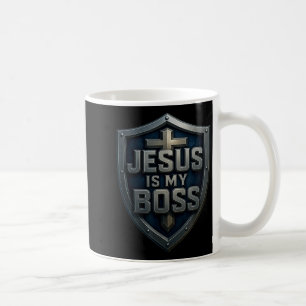 Jesus ist mein Chef Christlicher Schild Superheld Kaffeetasse
