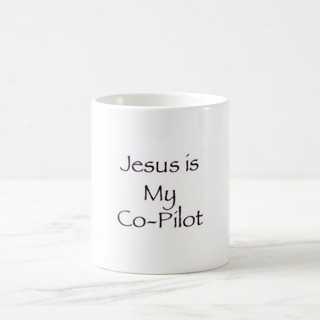 Jesus ist mein Co-Pilot Becher Kaffeetasse (Mittel)