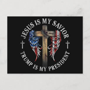 Jesus ist mein Erlöser Trump ist mein Präsident 20 Postkarte
