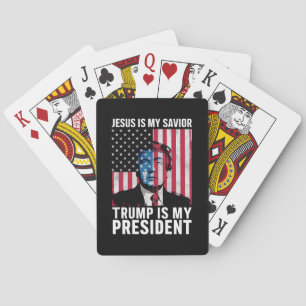 Jesus ist mein Erlöser Trump ist mein Präsident 20 Spielkarten
