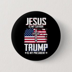 Jesus ist mein Erlöser Trump ist mein Präsident 2 Button
