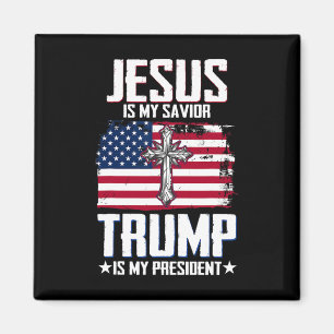 Jesus ist mein Erlöser Trump ist mein Präsident 2 Magnet