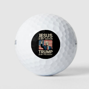 Jesus ist mein Erlöser Trump ist mein Präsident 47 Golfball
