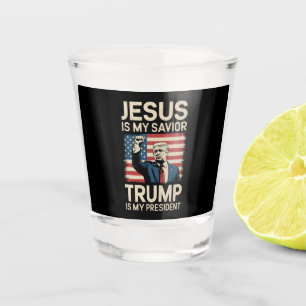 Jesus ist mein Erlöser Trump ist mein Präsident 47 Schnapsglas