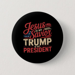 Jesus ist mein Erlöser Trump ist mein Präsident Bi Button