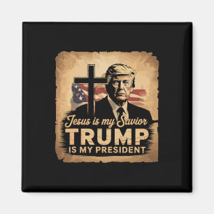 Jesus ist mein Erlöser Trump ist mein Präsident Bi Magnet