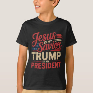 Jesus ist mein Erlöser Trump ist mein Präsident Bi T-Shirt