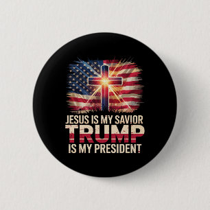 Jesus ist mein Erlöser Trump ist mein Präsident Ch Button