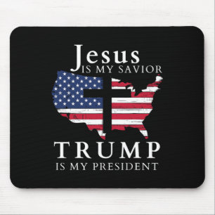 Jesus ist mein Erlöser Trump ist mein Präsident Mousepad