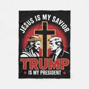 Jesus Ist Mein Erlöser Trump Ist Mein Präsident Pr Fleecedecke
