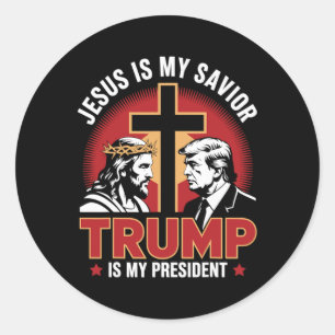 Jesus ist mein Erlöser Trump ist mein Präsident Pr Runder Aufkleber