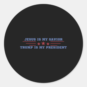 Jesus ist mein Erlöser Trump ist mein Präsident Runder Aufkleber