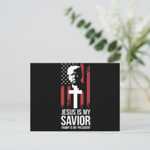 Jesus ist mein Erlöser Trump ist mein Präsident Tr Postkarte