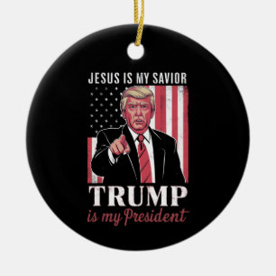 Jesus ist mein Erlöser Trump ist mein Präsident Wa Keramik Ornament