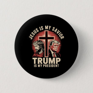 Jesus ist mein Erlöser Trump mein Präsident Biblis Button