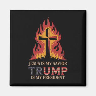 Jesus ist mein Erlöser Trump mein Präsident Biblis Magnet