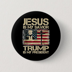 Jesus ist mein Erlöser Trump mein Präsident Christ Button