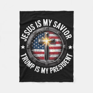 Jesus ist mein Erlöser Trump mein Präsident Christ Fleecedecke