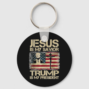 Jesus ist mein Erlöser Trump mein Präsident Christ Schlüsselanhänger