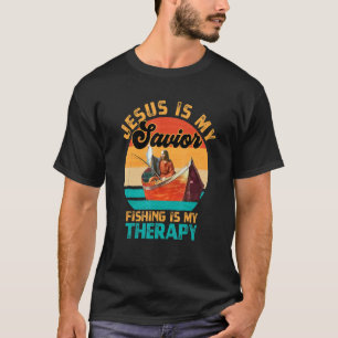 Jesus ist mein Erlöser und Angeln ist meine Therap T-Shirt