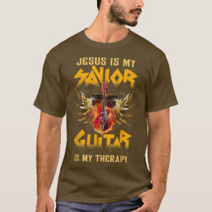 Jesus ist mein Erretter, Gitarre ist meine Therapi T-Shirt
