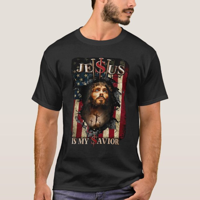 Jesus ist mein Erretter Jesus Christliche Bibel Am T-Shirt (Vorderseite)
