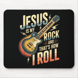 Jesus ist mein Fels und so rolle ich Christlich  Mousepad