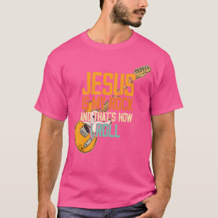 Jesus ist mein Fels und so rolle ich Christlich T-Shirt