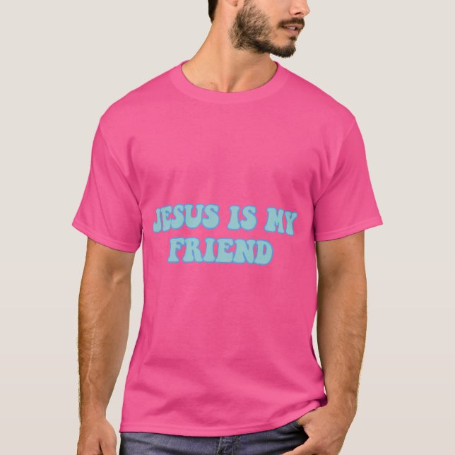 Jesus ist mein Freund - blau T-Shirt (Vorderseite)