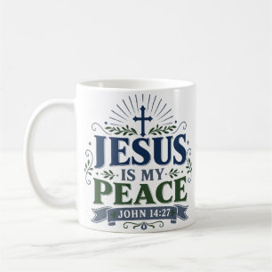 Jesus ist mein Frieden Schrift Hoffnung Zitat Kaffeetasse