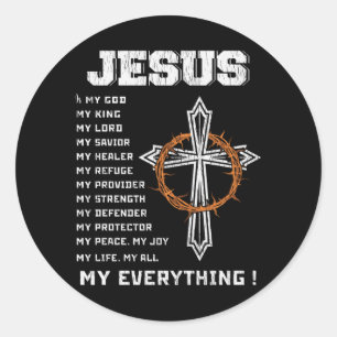 Jesus ist mein Gott, mein König, mein Erlöser Chri Runder Aufkleber