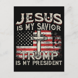 Jesus Ist Mein Heiland Trump Ist Mein Präsident Am Begleitkarte