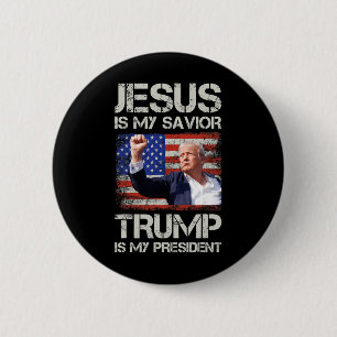 Jesus Ist Mein Heiland Trump Ist Mein Präsident Am Button