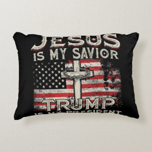 Jesus Ist Mein Heiland Trump Ist Mein Präsident Am Dekokissen