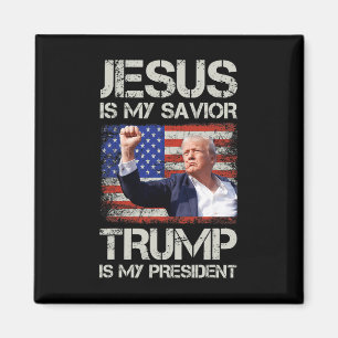 Jesus Ist Mein Heiland Trump Ist Mein Präsident Am Magnet