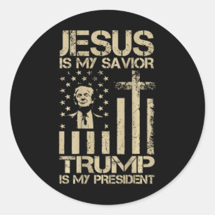 Jesus Ist Mein Heiland Trump Ist Mein Präsident Tr Runder Aufkleber
