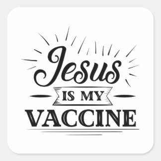 Jesus ist mein Impfstoff Quadratischer Aufkleber