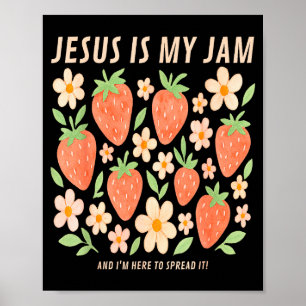 Jesus ist mein Jam Tee Lustiger Christlicher Glaub Poster