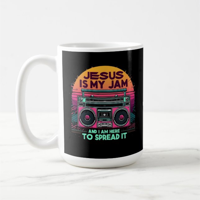 Jesus ist mein Jam und ich bin hier, um seinen Gla Kaffeetasse (Links)