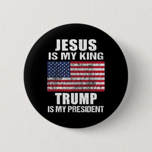Jesus ist mein König Trump ist mein Präsident Button