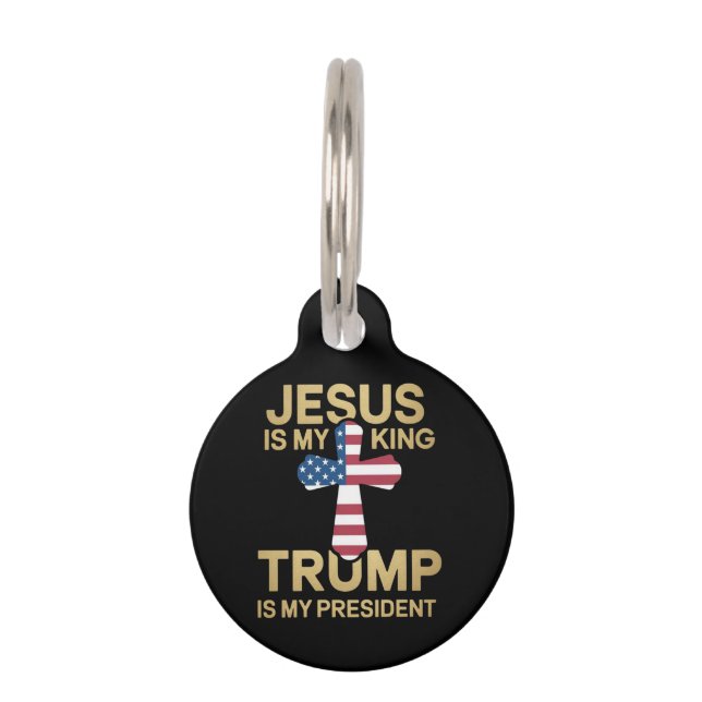Jesus ist mein König, Trump ist mein Präsident. Haustiermarke (Vorderseite)