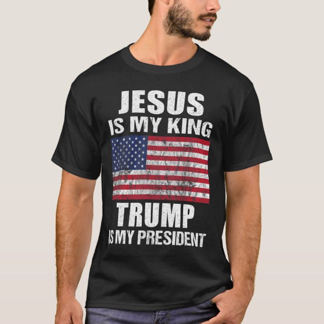 Jesus ist mein König Trump ist mein Präsident T-Shirt (Vorderseite)