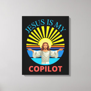 JESUS IST MEIN KOPILOT LEINWANDDRUCK
